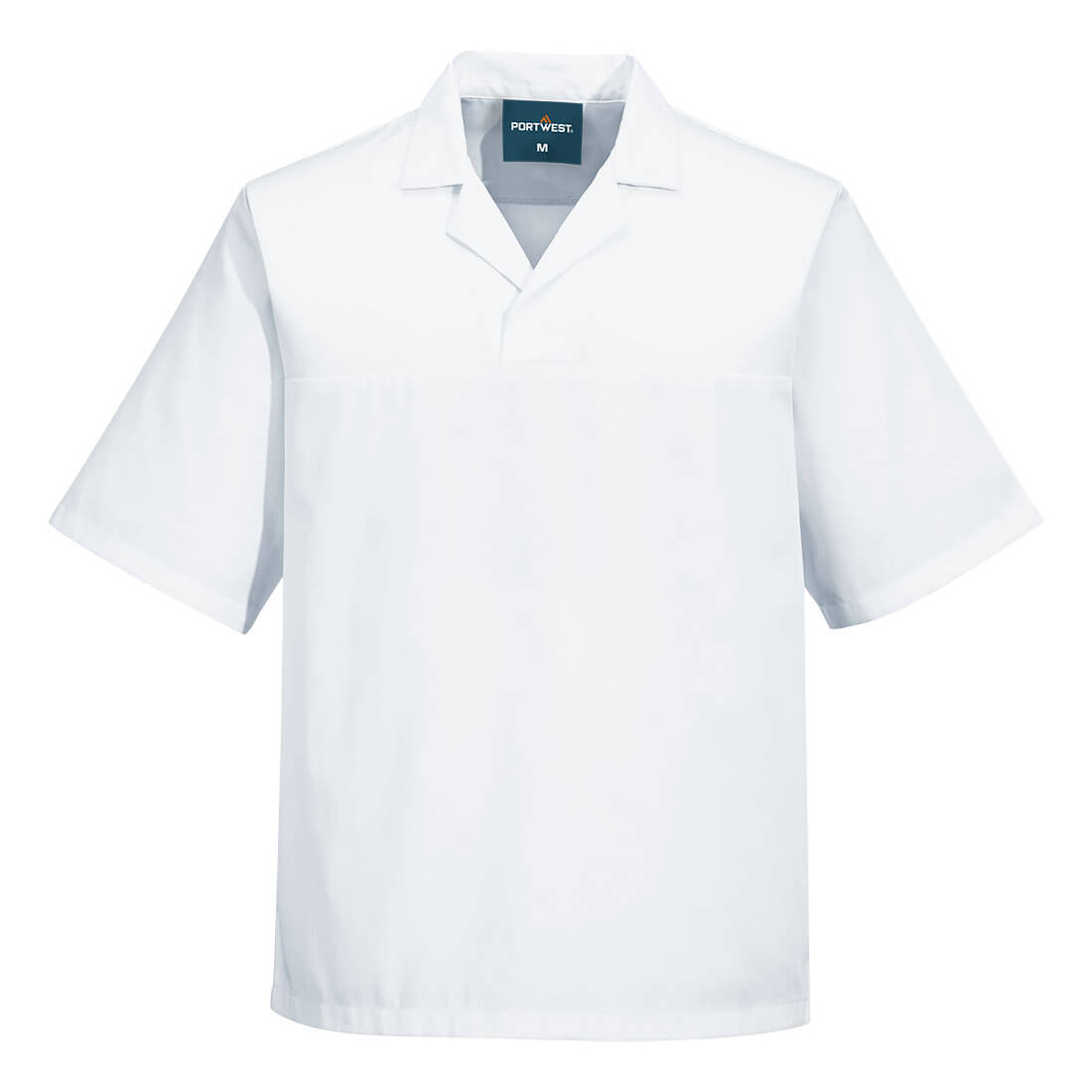 Short sleeve baker's shirt without pockets