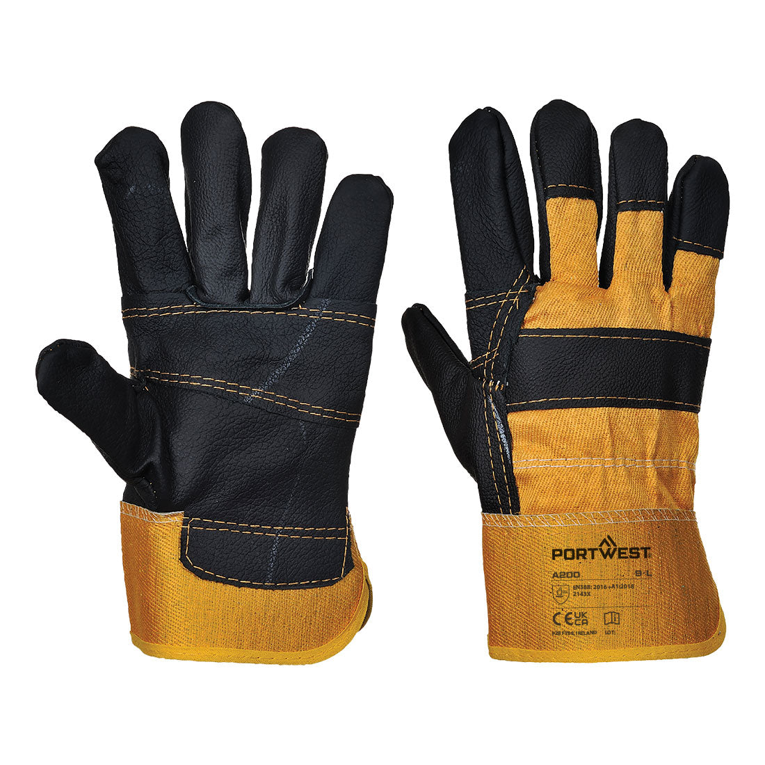 Grain leather glove