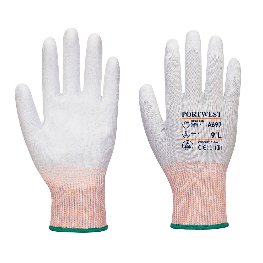 LR13 ESD PU Palm Coated Glove - 12 pairs