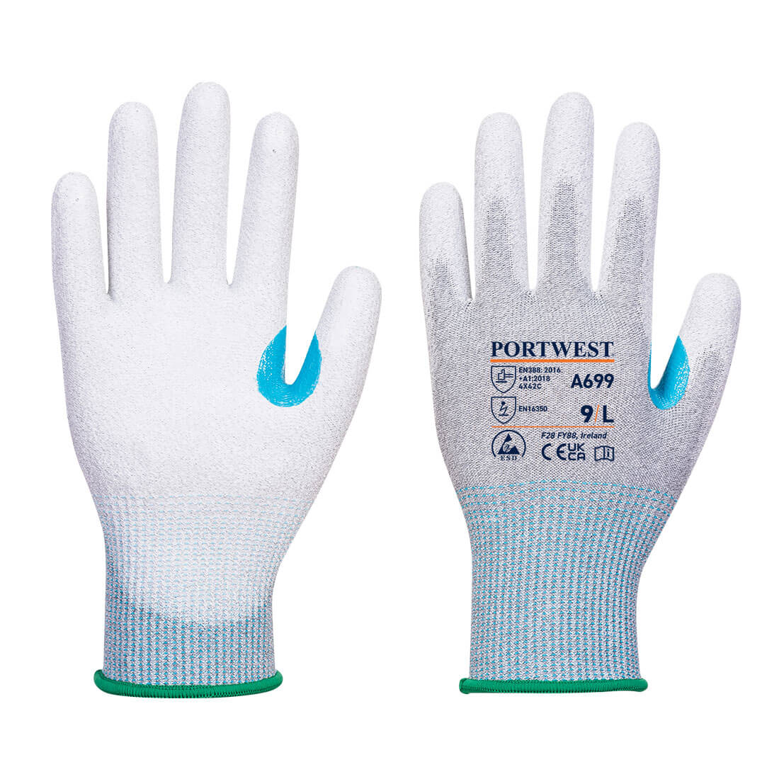 LR13 ESD PU Palm Coated Glove - 12 pairs