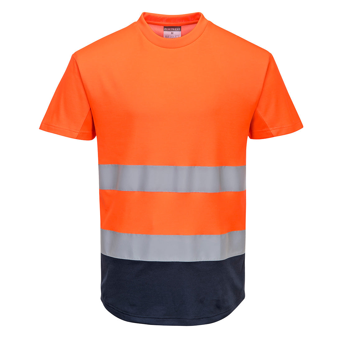 Dwukolorowy T-shirt siatkowy