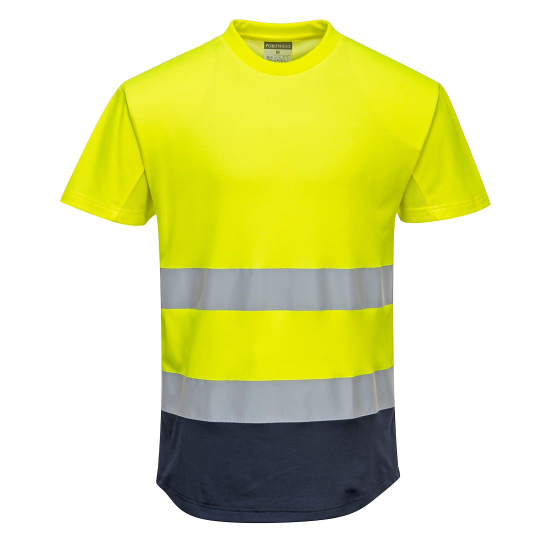 Dwukolorowy T-shirt siatkowy