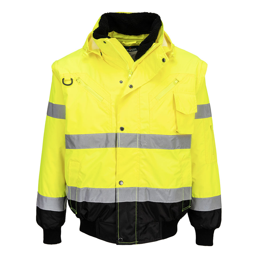 Kontrast-Warnschutz-Bomberjacke 3-in-1