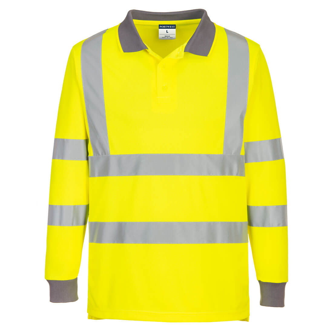 Eco High-Visibility Long Sleeve Polo Shirt