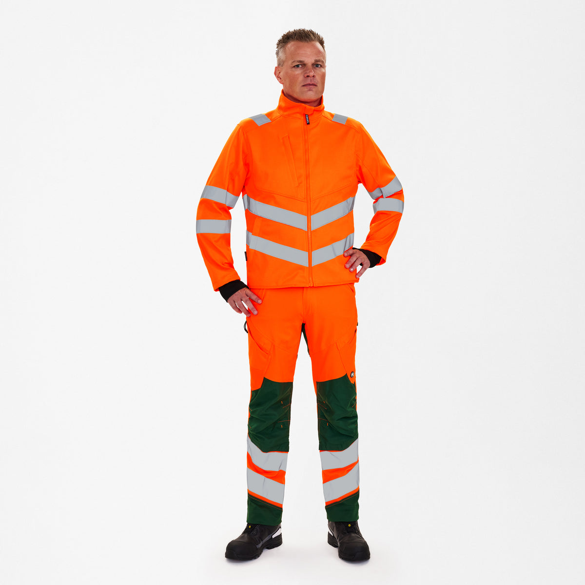 Ostrzegawcza kurtka robocza z elastycznym materiałem 2-way stretch