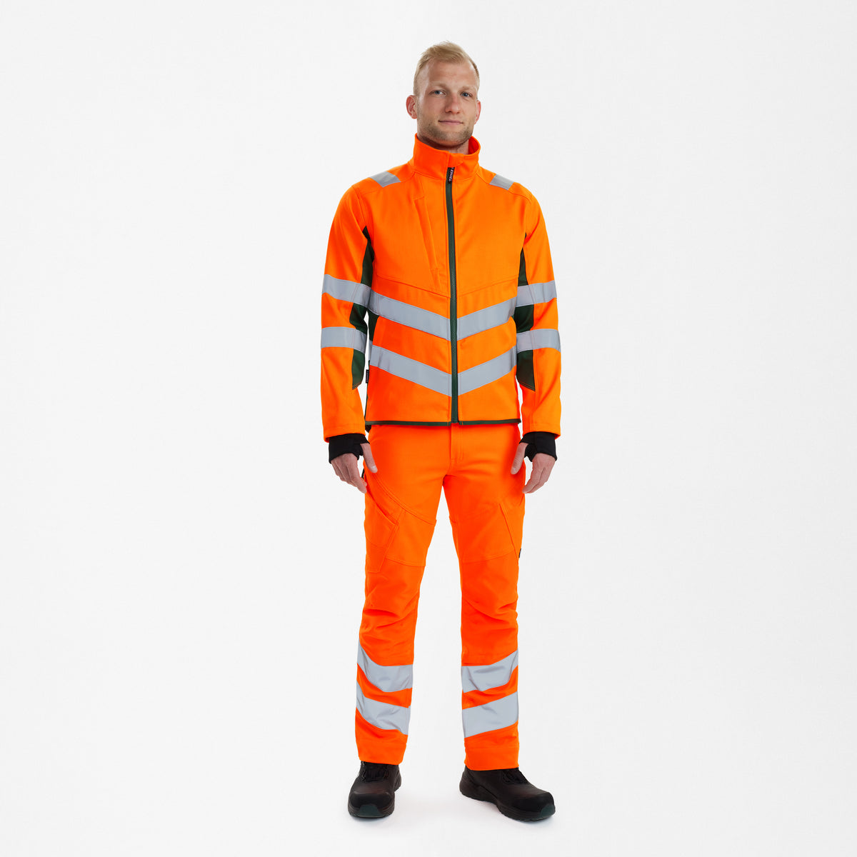 Ostrzegawcza kurtka robocza z elastycznym materiałem 2-way stretch