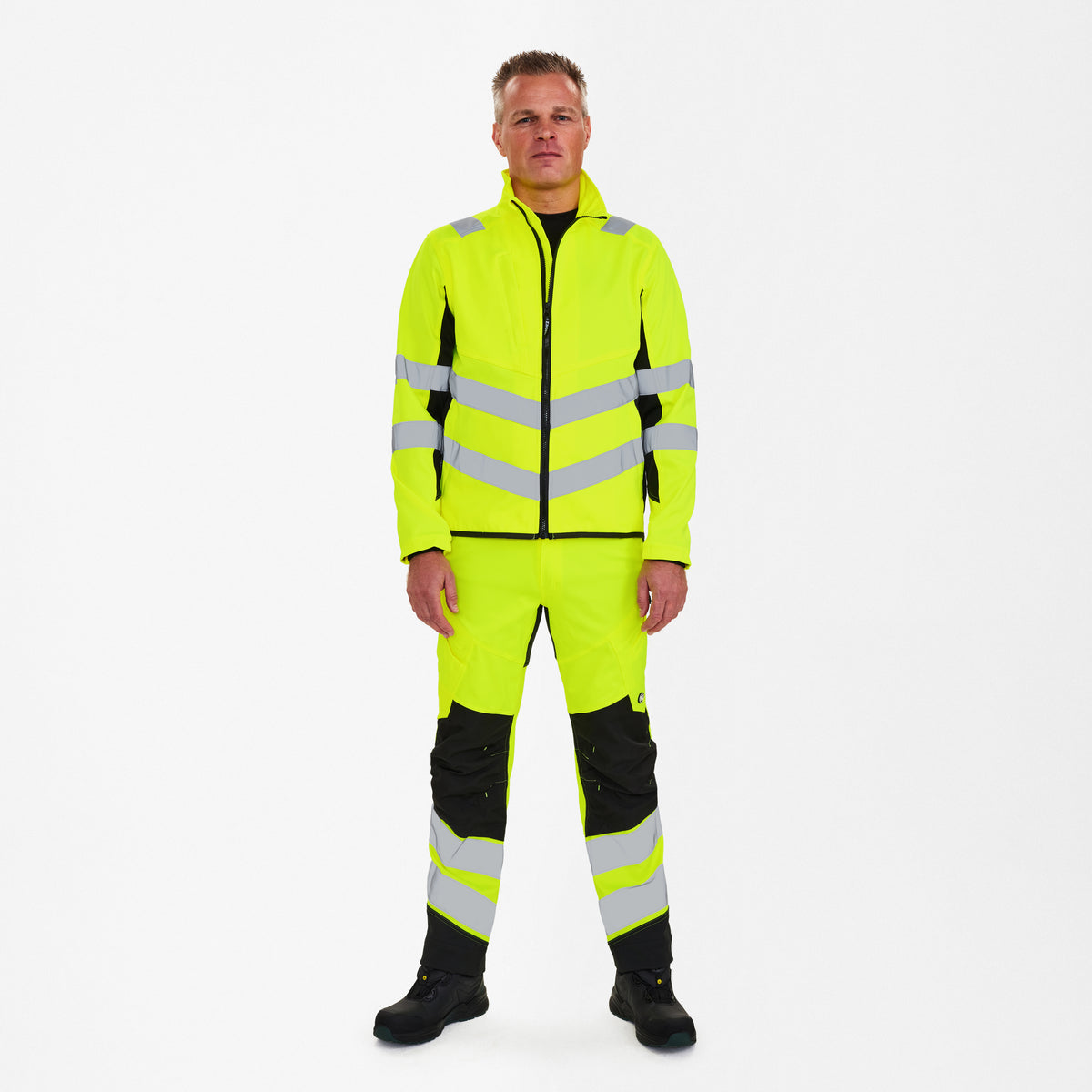 Ostrzegawcza kurtka robocza z elastycznym materiałem 2-way stretch