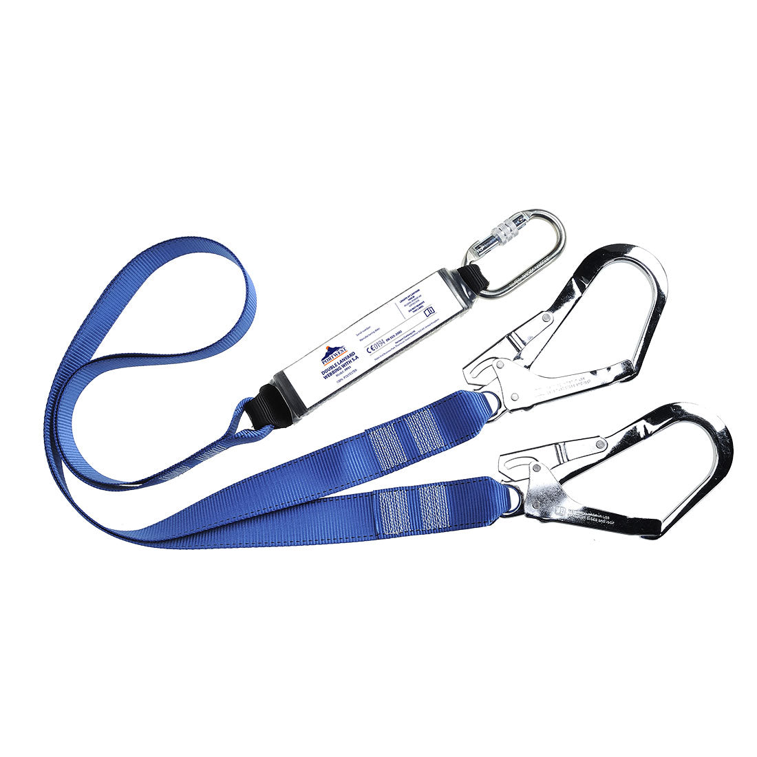 Double shock absorbing lanyard