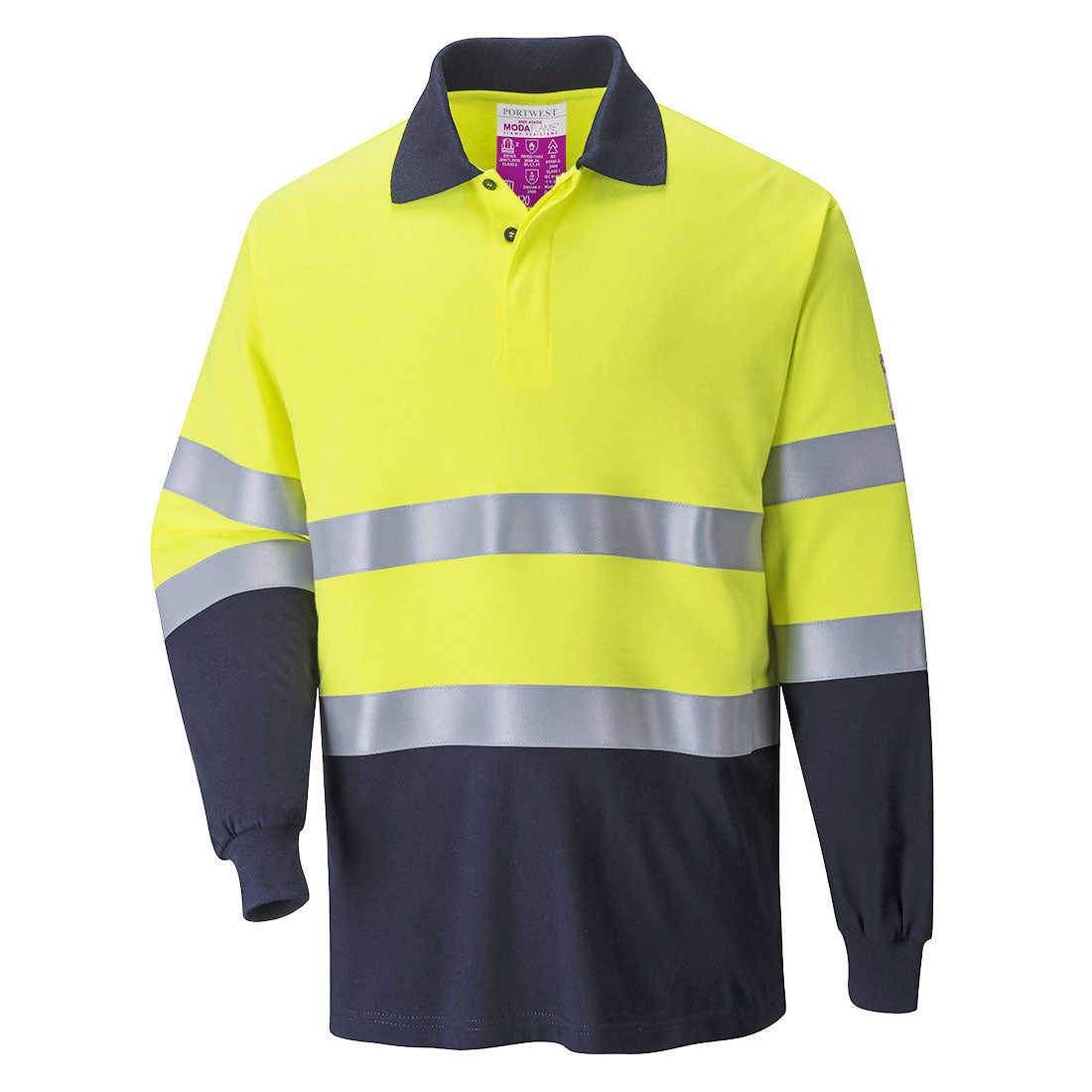 Zweifarbiges Poloshirt mOdaflame flammhemmend und antistatisch