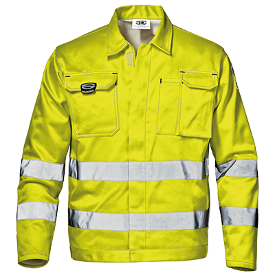 Short work jacket VELVET, warning yellow
