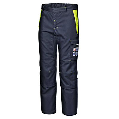 OPERATION POLYTECH STRETCH work trousers, blue/hi-vis yellow