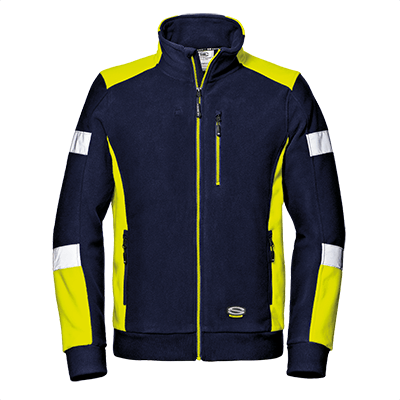 COMFORT fleece, blue/hi-vis yellow