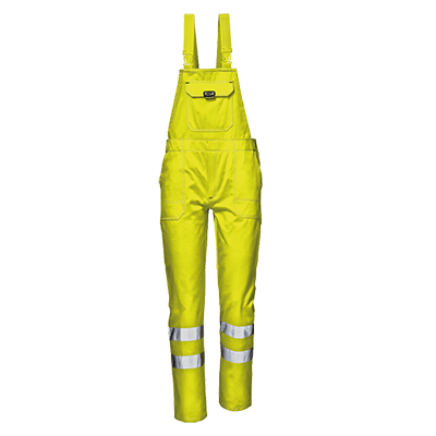Dungarees VELVET, warning yellow