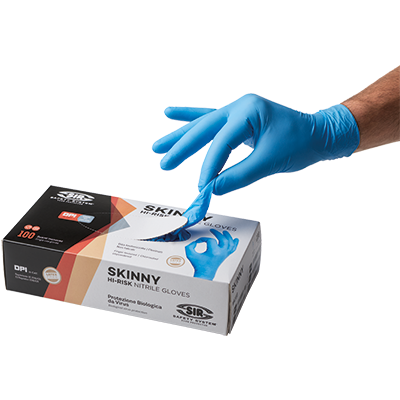 Glove SKINNY (pack of 100 pcs.), light blue