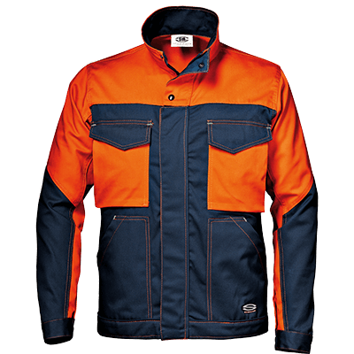 Arbeitsjacke kurz FUSION MASSAUA, blau/orange