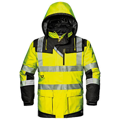 REGIMENTAL SPLIT work jacket, high-visibility yellow-black