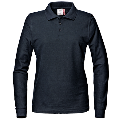 Women's long-sleeve polo shirt, navy