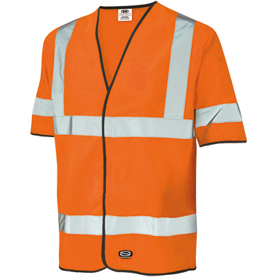 Work jacket with short sleeve SPACE, warning orange