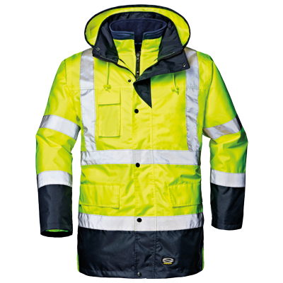 MOTORWAY SPLIT work jacket, high-visibility yellow-blue