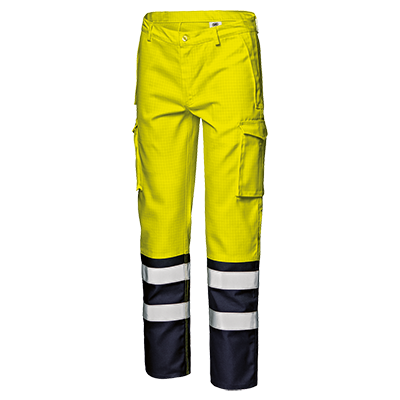 Work trousers SUPERTECH, hi-vis yellow-blue