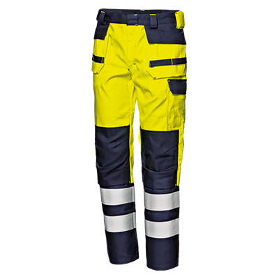 Work trousers SUPERTECH 360, hi-vis yellow-blue