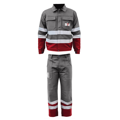 Kombinezon roboczy SITE FUSTAGNO 300gr, szary/czerwony