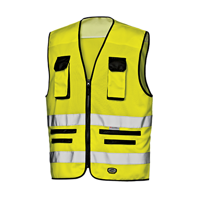Warnweste TRAFFIC, Warngelb, 3X, Warngelb/Schwarz