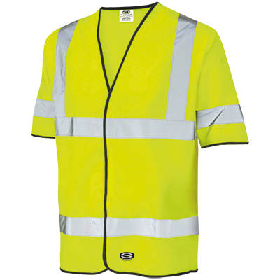 Work jacket with short sleeve SPACE, warning yellow