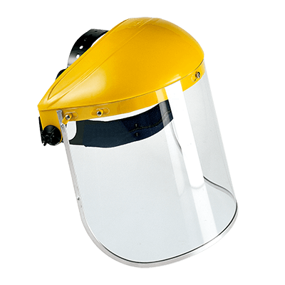 MESH polycarbonate visor with headgear, transparent