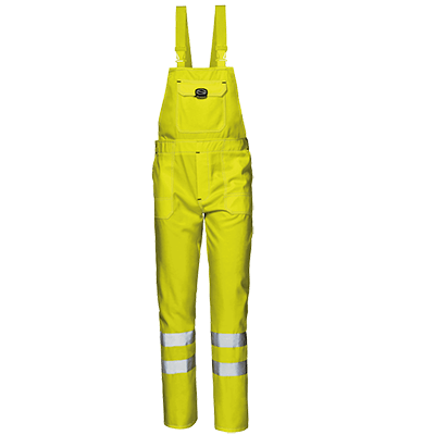 MISTRAL work bib overalls, hi-vis yellow