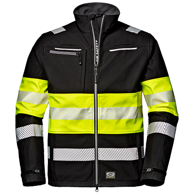 Softshell CONTRAST, black/HI-VIS yellow