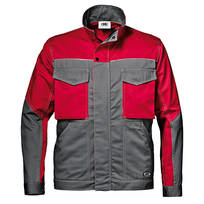 FUSION MASSAUA short work jacket, slate grey/red
