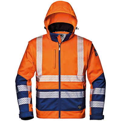 Arbeitsjacke STARMAX, WARN-ORANGE/BLAU