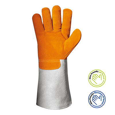 Handschuh GUMARE, warnorange/grau