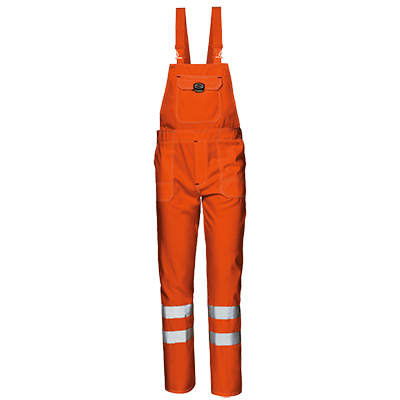MISTRAL work bib overalls, hi-vis orange
