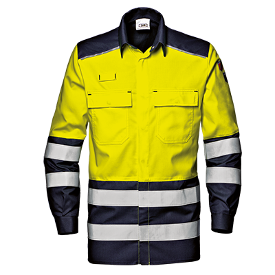 Shirt SUPERTECH, hi-vis yellow-blue