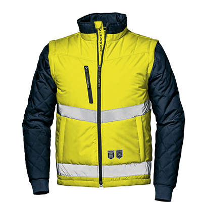 DRIVER work jacket, high-visibility yellow-blue