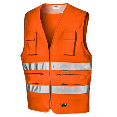 Hi-vis vest TRAFFIC, warning orange