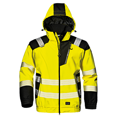 Pilot work jacket STORM RUSH, HI-VIS YELLOW/BLACK