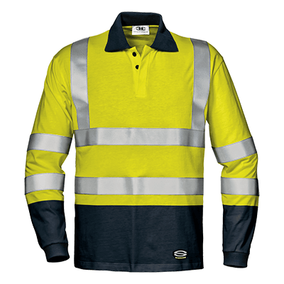 Polo shirt GOMEZ, high-visibility yellow-blue