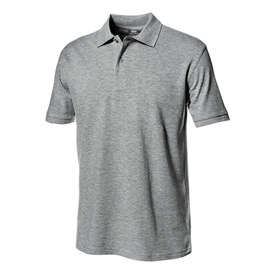 Poloshirt PIQUET mit kurzen Ärmeln, grauer Melange