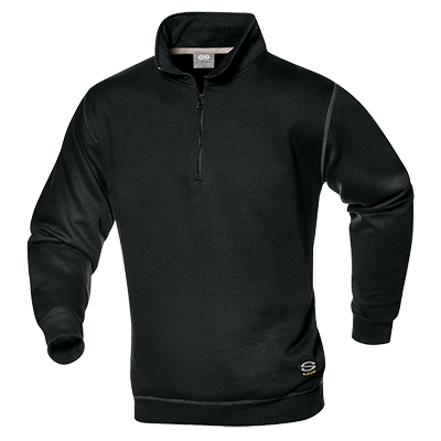 Bluza z kołnierzem zapinanym na zamek SIRFLEX, schwarz