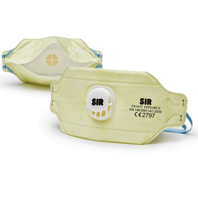 High-efficiency foldable filtering half-mask FFP3NRD with valve