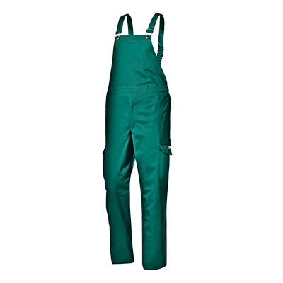 Flame retardant bib overalls, emerald green
