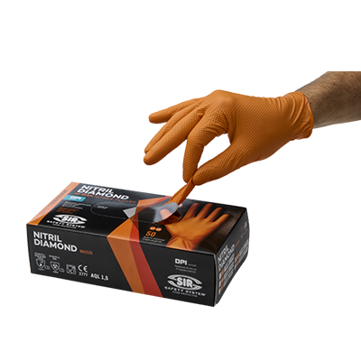 Glove NITRIL DIAMOND (pack of 50 pcs.), orange