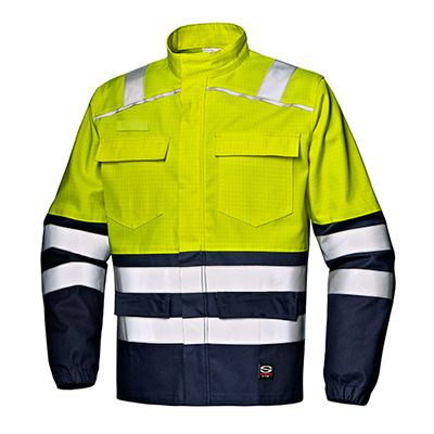 Work jacket SUPERTECH 360, hi-vis yellow-blue