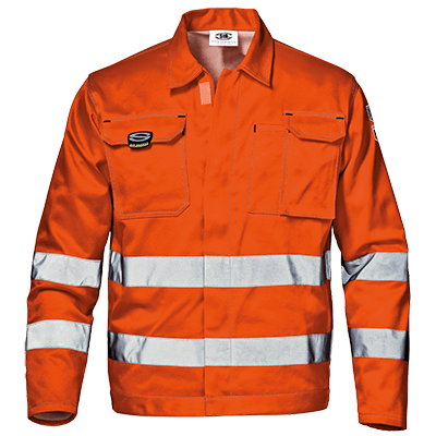 Short work jacket VELVET, warning orange
