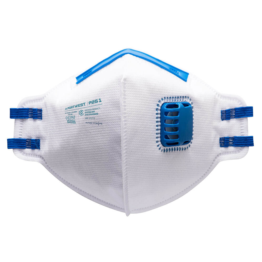 Flach gefaltete FFP2-Halbmask mit Ventil (VPE 20)