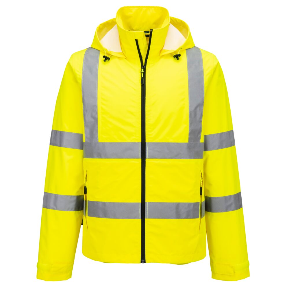 Lightweight packable hi-vis jacket