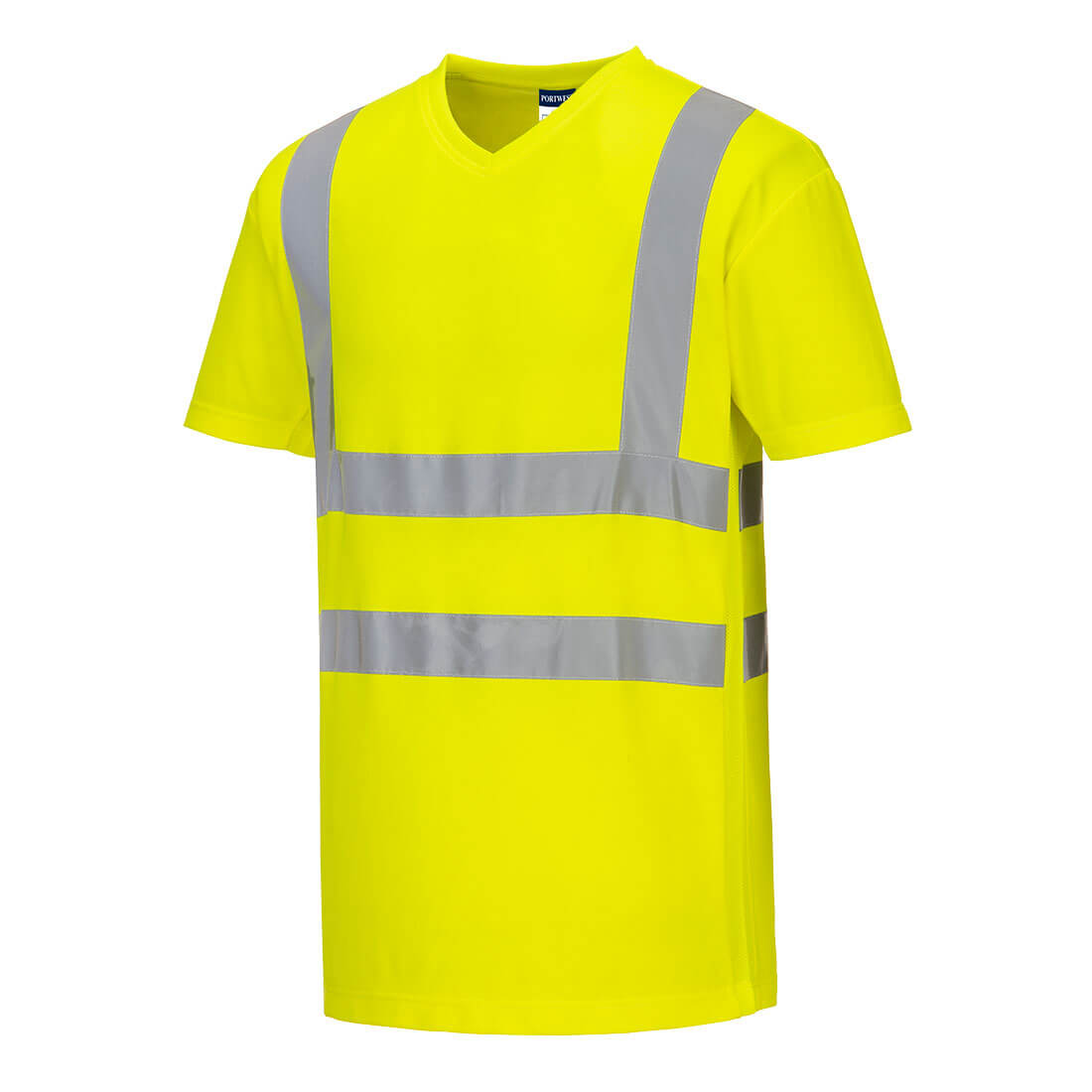 T-Shirt mit V-Ausschnitt und Mesh-Einsätzen